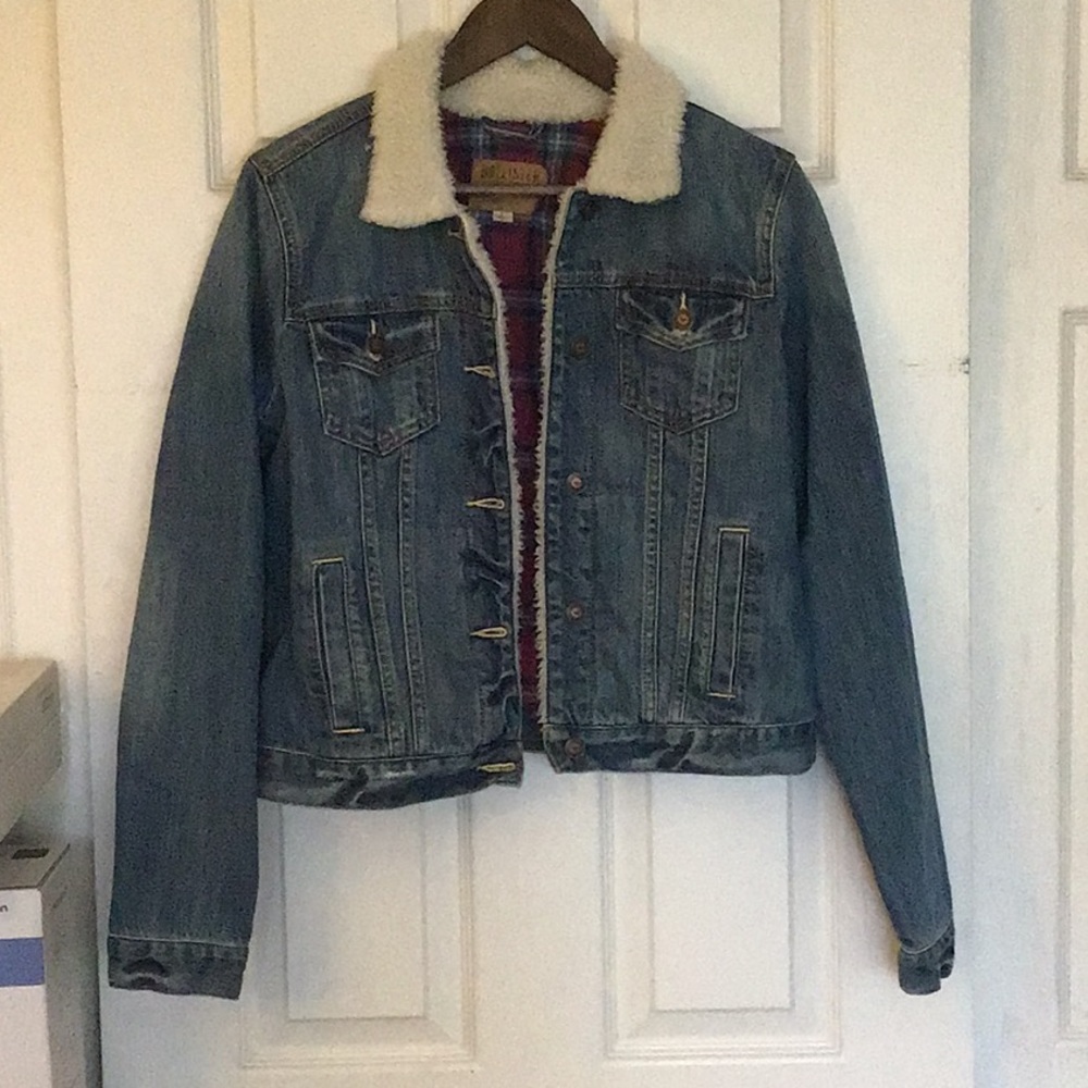 Hollister denim jean Sherpa jacket